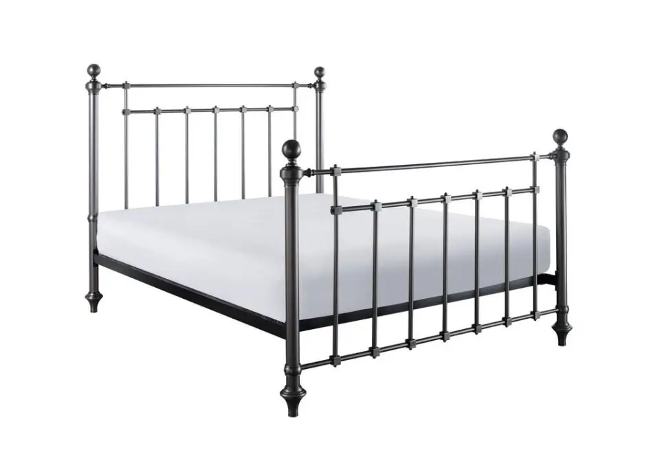 Crowther Ledbury Antique Silver Metal Bed