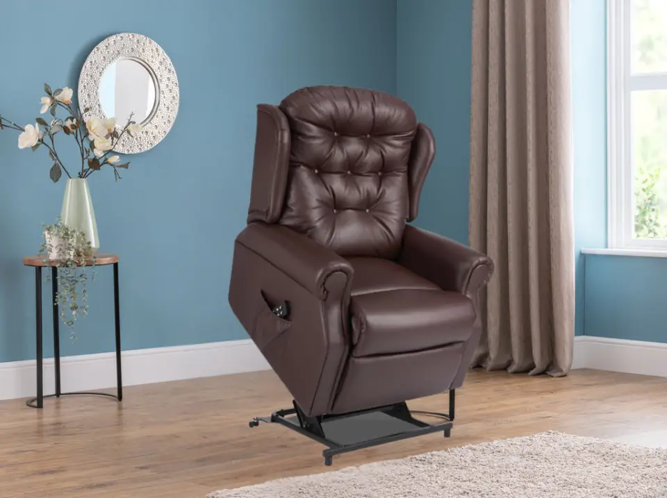 celebrity woburn lift and tilt recliner leather chair 01